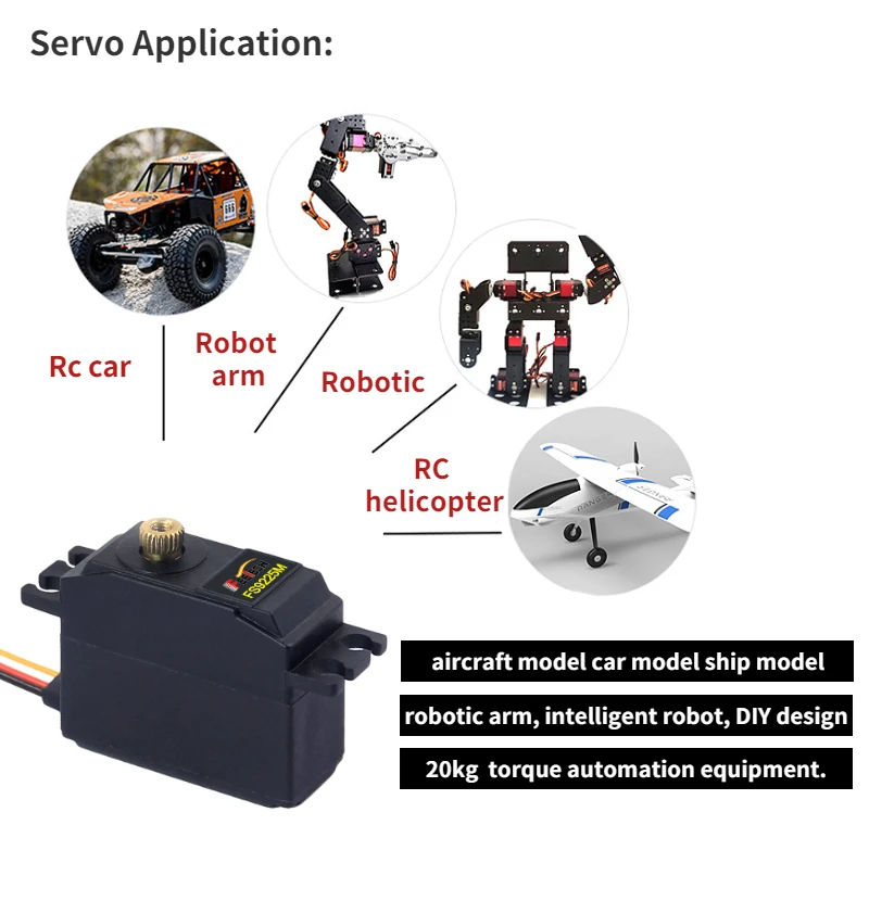 FEETECH FS9225M 25G цифровой сервопривод Маленький 6 В 5 кг-см металлические детали для радиоуправляемый самолет двери лодок и самолетов