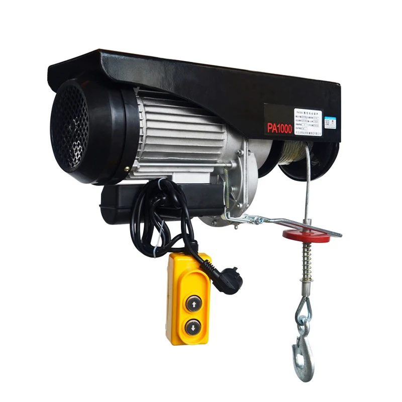 Mini hoist machine pa500 mini electric hoist winch 110v 220v 230v mini electric hoist with trolley