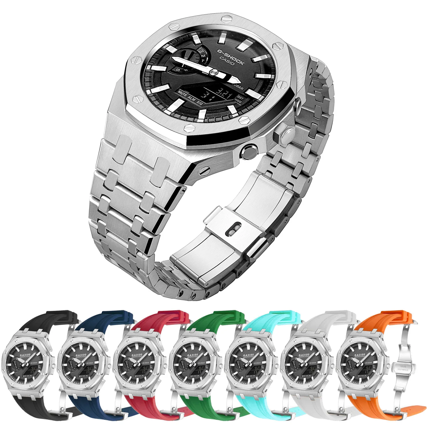 Supplier Hot Selling New Ga2100/2110 Mod Kit G Stainless Steel Watch Case Strap Shock For Casio Ga2100