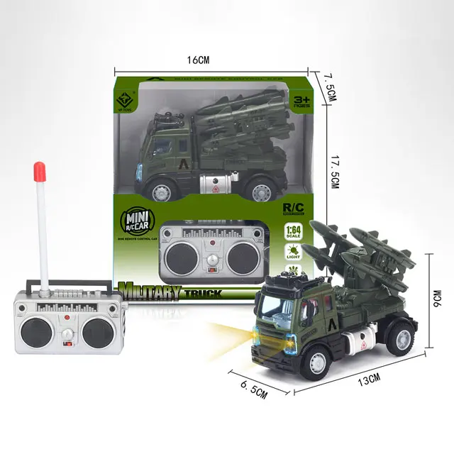 Hot Sale 1:64 Four-Way 27Mhz German style Army Green Remote Control Military Transport Vehicle RC car for kids other toy