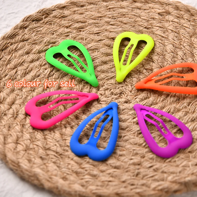 South Korea popular ins tagram red 5CMBB clip heart heart fluorescent rubber paint girl Hairgrips