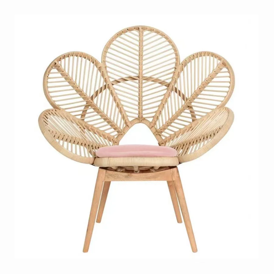 popular rattan wicker flower chair for outdoor