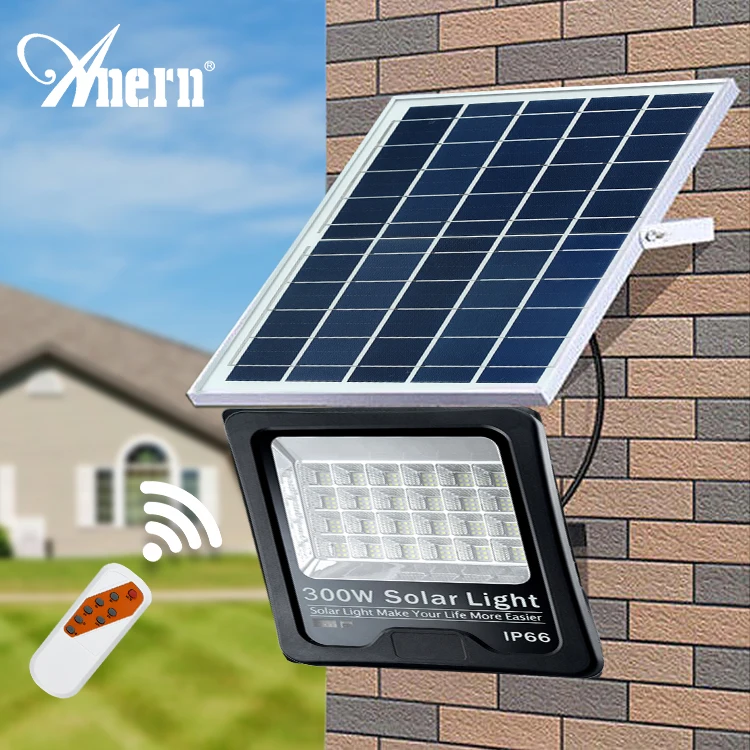 IP65 Waterproof Remote Control 50W 100W Solar Flood light Exterior Billboard Projector Reflector 150W LED Solar Flood Light