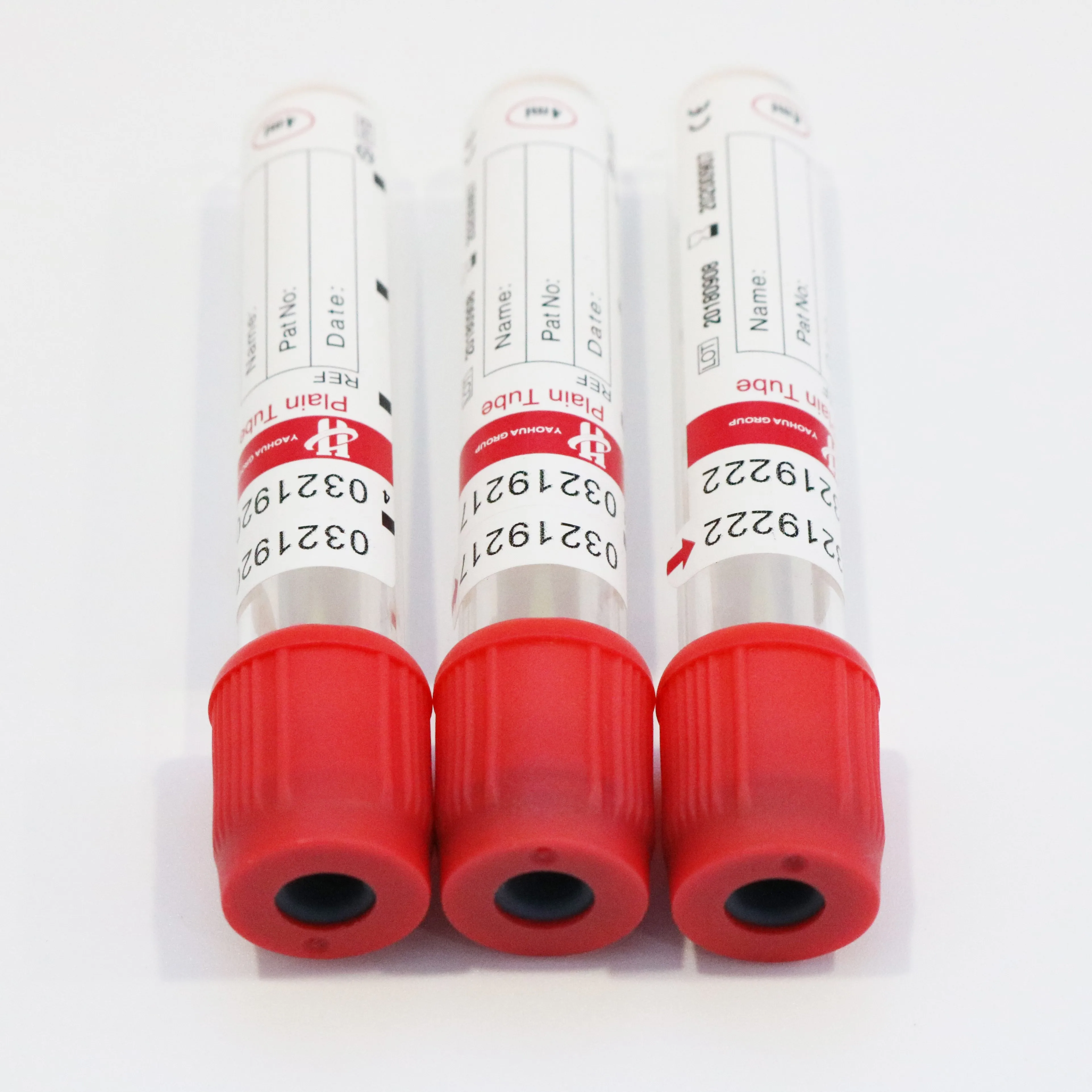 disposable plain blood tube with no additive red top blood collection tube 13*75 mm 3ml 4ml 5 ml PET and glass tube