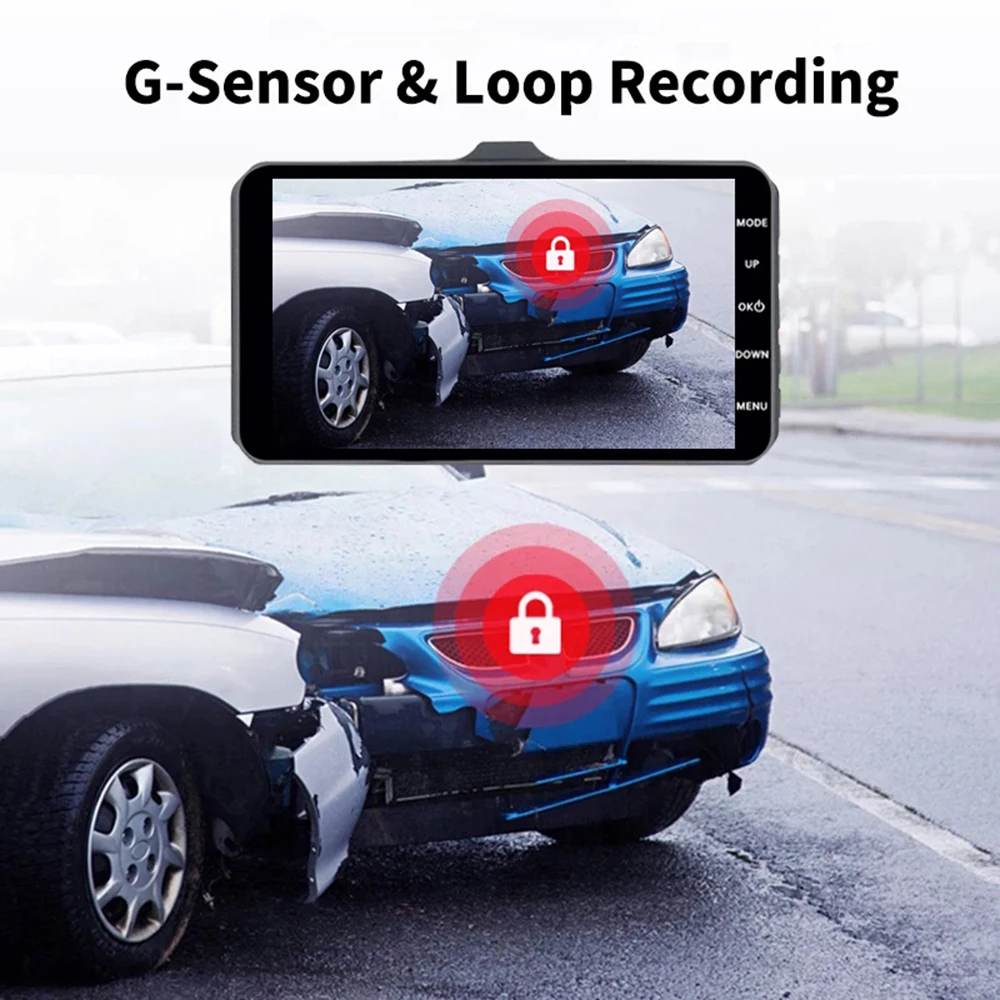 4 Inch IPS Touch Screen Car DVR 170 Degree Night Vision Video Recorder Circle Recording Auto Camera Dashcam