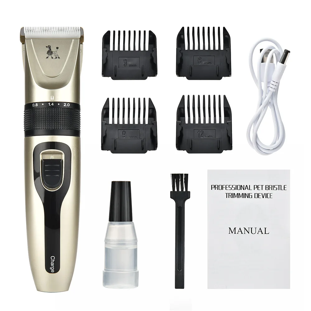 
Electric Hair Clipper Low Noise Rechargeable Cordless Dog Cat Rabbit Hair Dog Grooming Pet Shaver Hair Clippers 