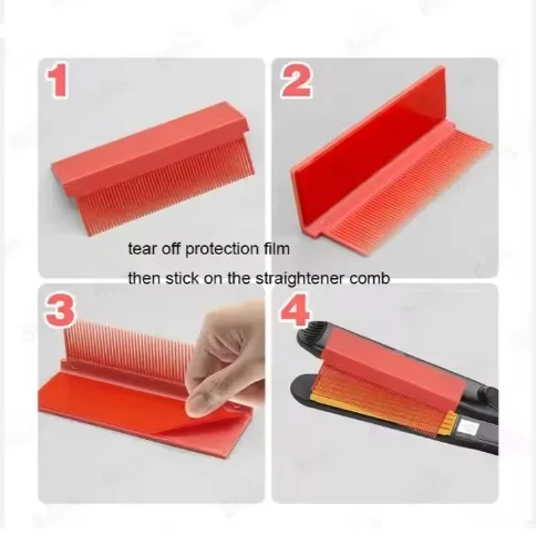 Custom LOGO  straightener electric hair straightener hot combs straightener hot comb electric carbon fiber flatiron comb