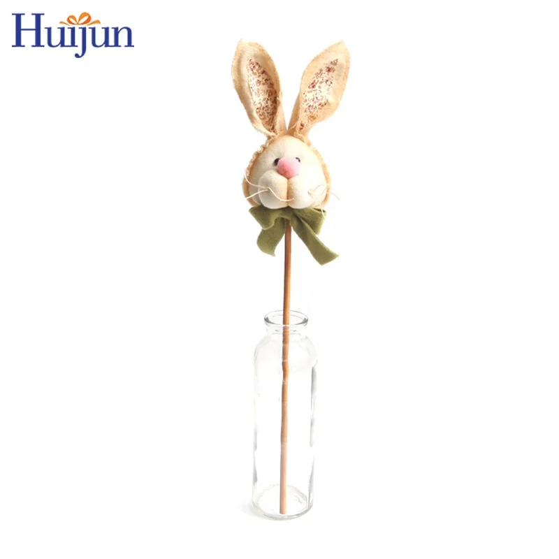 New Easter Wooden Hopsacking Bunny Pick Ornaments Garden Decorations Rabbit Gifts Party Holiday Supplies Homer Decor