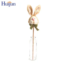 New Easter Wooden Hopsacking Bunny Pick Ornaments Garden Decorations Rabbit Gifts Party Holiday Supplies Homer Decor