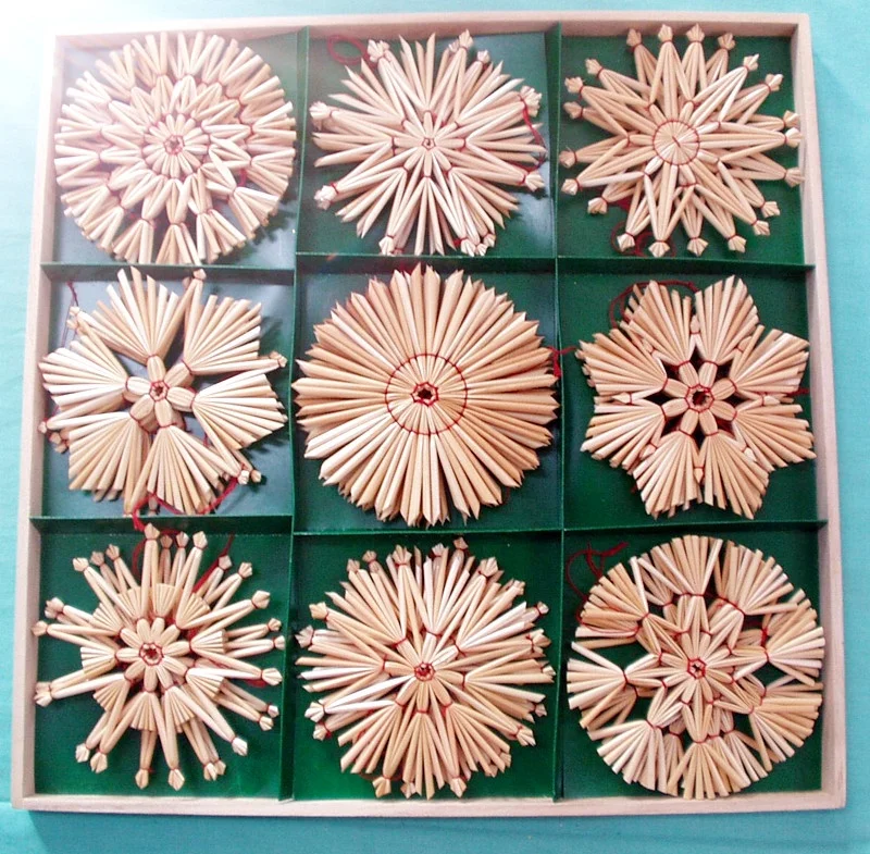 Eco friendly organic Christmas straw ornaments