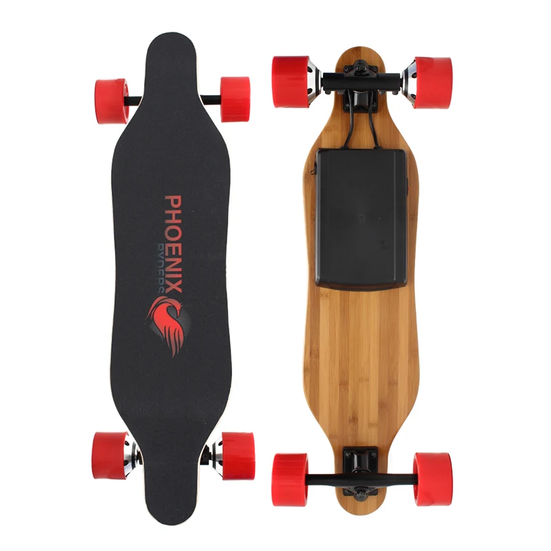 
EU/USA Warehouse 2021 OEM service Phoenix Ryder Mini Longboard Max Speed 26km/h Dual Motor Maple Cheap electric skateboard 