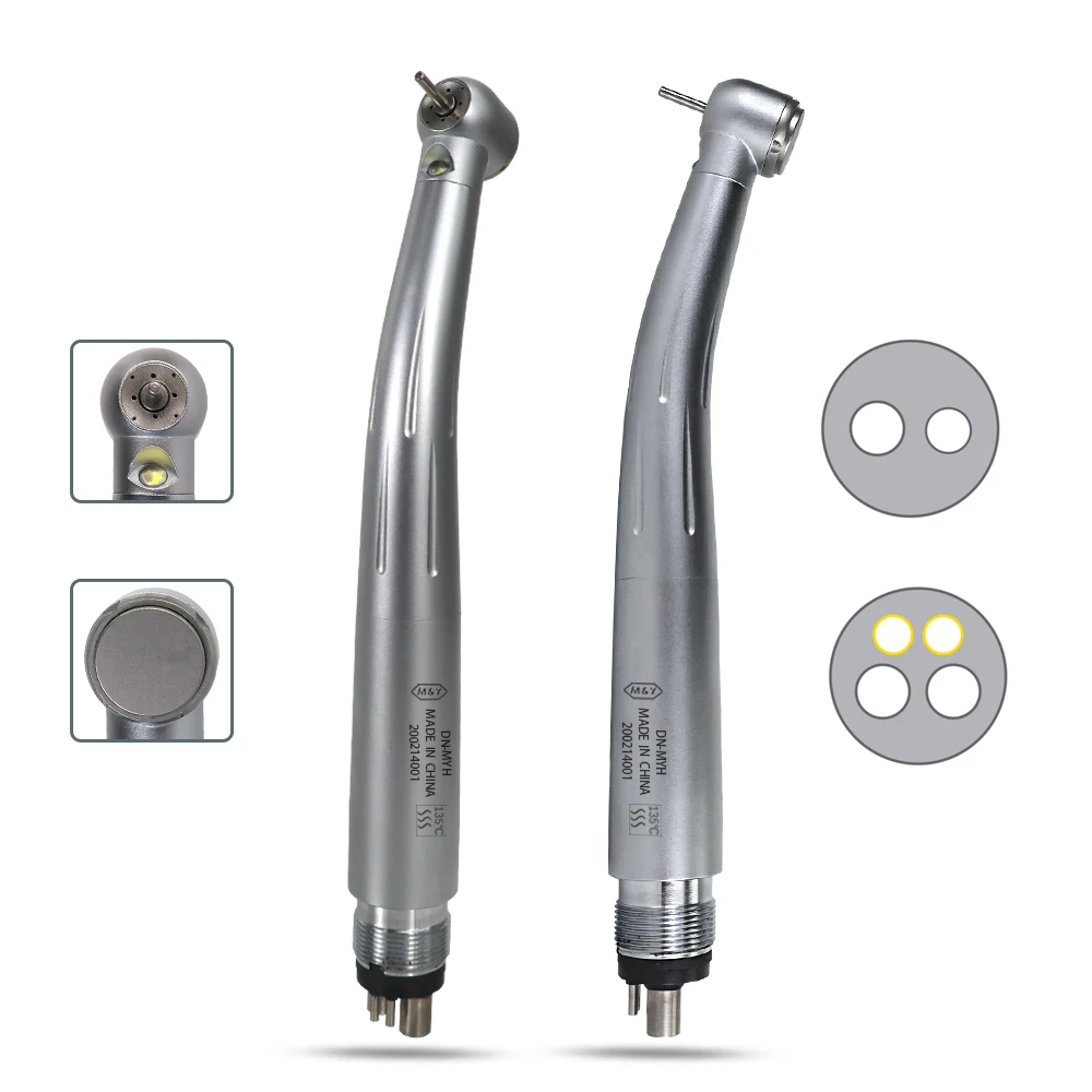 Hot Sale Dental High Speed Handpiece 4/2 Holes 4 Water Spray LED E-Generator Push Button Torque Head Turbine