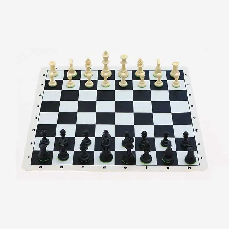 Manufacturer Direct Sale Waterproof Foldable Chess Teaching Board Game Silicone Chess Board Mat With Pieces