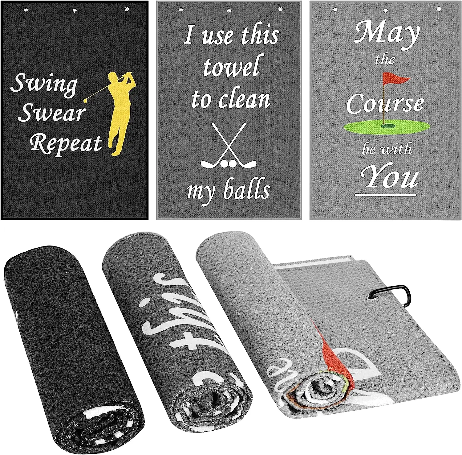 Wholesale Custom Logo Printed Quick-Dry Recycled Microfiber Waffle Weave Golf Hand Towel from China Manufacturers