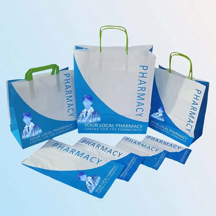 Paper Bag Custom Print Logo Travel Airplane Vomit Air Sickness Medical Sterile Kraft Paper Bags For Pharmacy Clinic Hospital