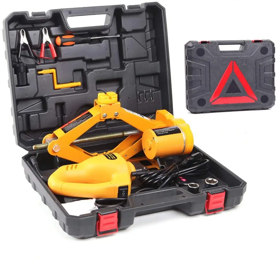 
Electric Car jack Set 2/ 3 /5Ton All-in-one Automatic 12v Scissor Lift Jack with Impact Wrench for Tire Change Replacement 