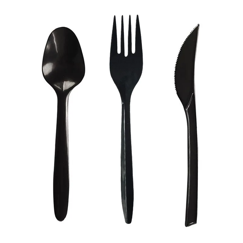 Plastic disposable knife fork tablet tableware set, cow row western knife, takeaway spoon cake fruit fork spoon