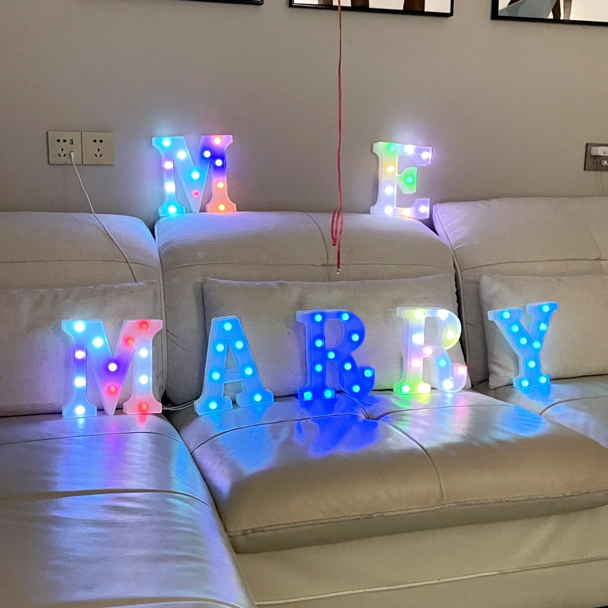 Led Letter Lights  A-Z  Alphabet Outdoor Indoor  Decorative For Wedding Birthday Christmas Event Decoration Light up Letters