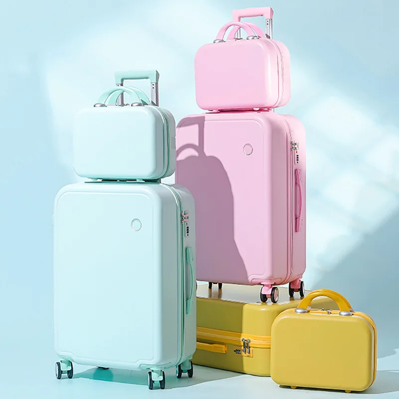 Macaron trolley case student luggage sets  female universal wheel mother box 24 inch 26 inch password consignment travel box