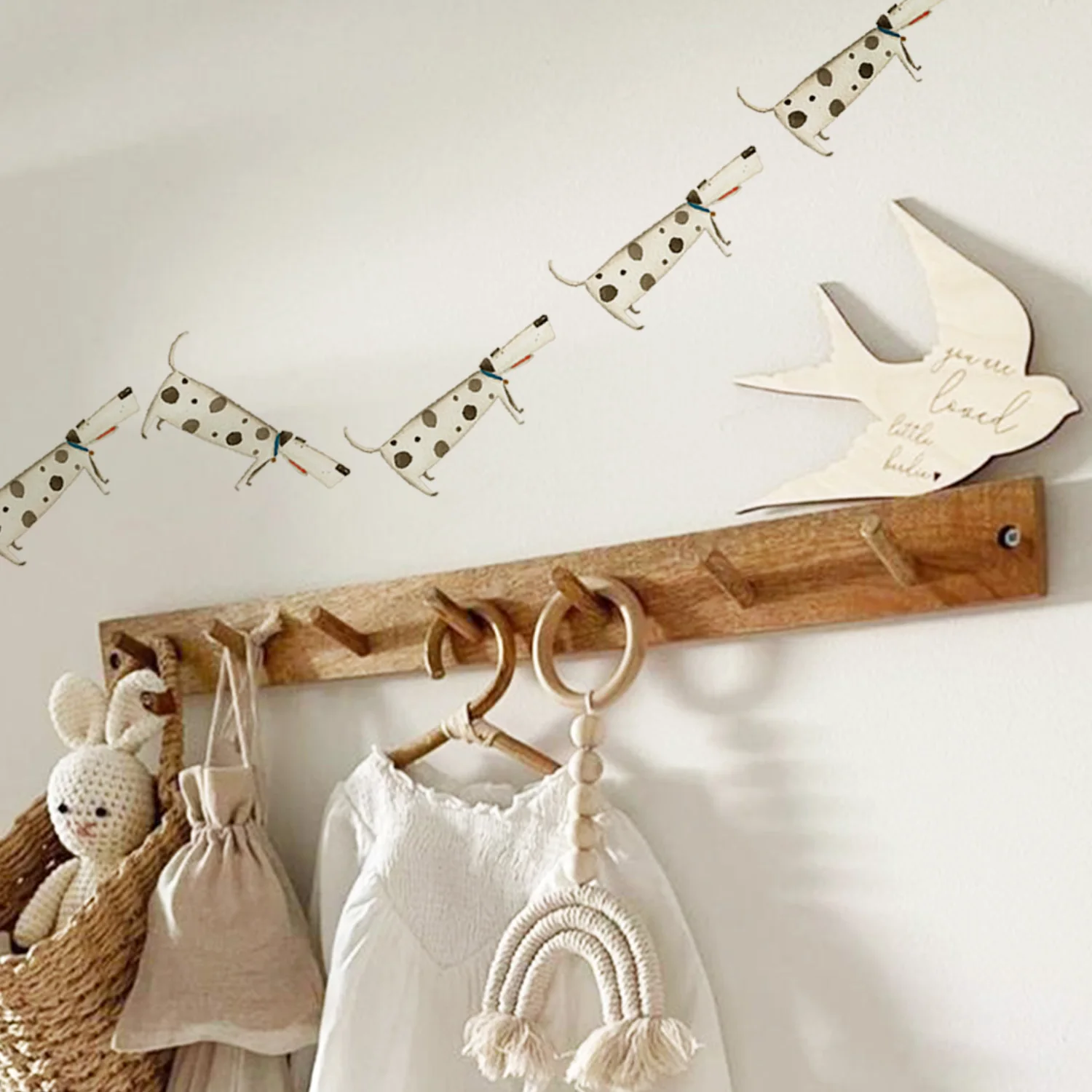 Funlife Wall Art Decals Watercolor Nursery Animals Waterproof Peel & Stick Vinyl Wall Stickers for Baby Kids Room Home Decor