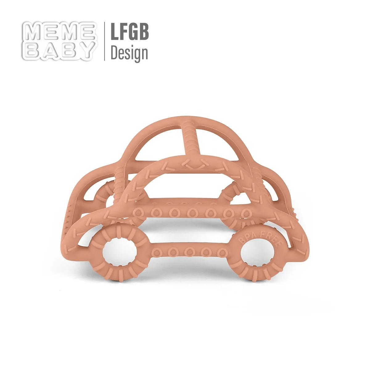 Soft Toys Hollow Car Newborn Baby Teether Funny Sensory Chew Toys Silicone Teether Teething Ring Gift Set BPA Free Eco Friendly