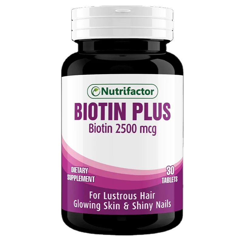 
BIOTIN PLUS Folic Acid Vitamin B7 For Healthy Hair Skin & Nails Nutrifactor Biotin 2500 mcg Healthcare beauty Product 