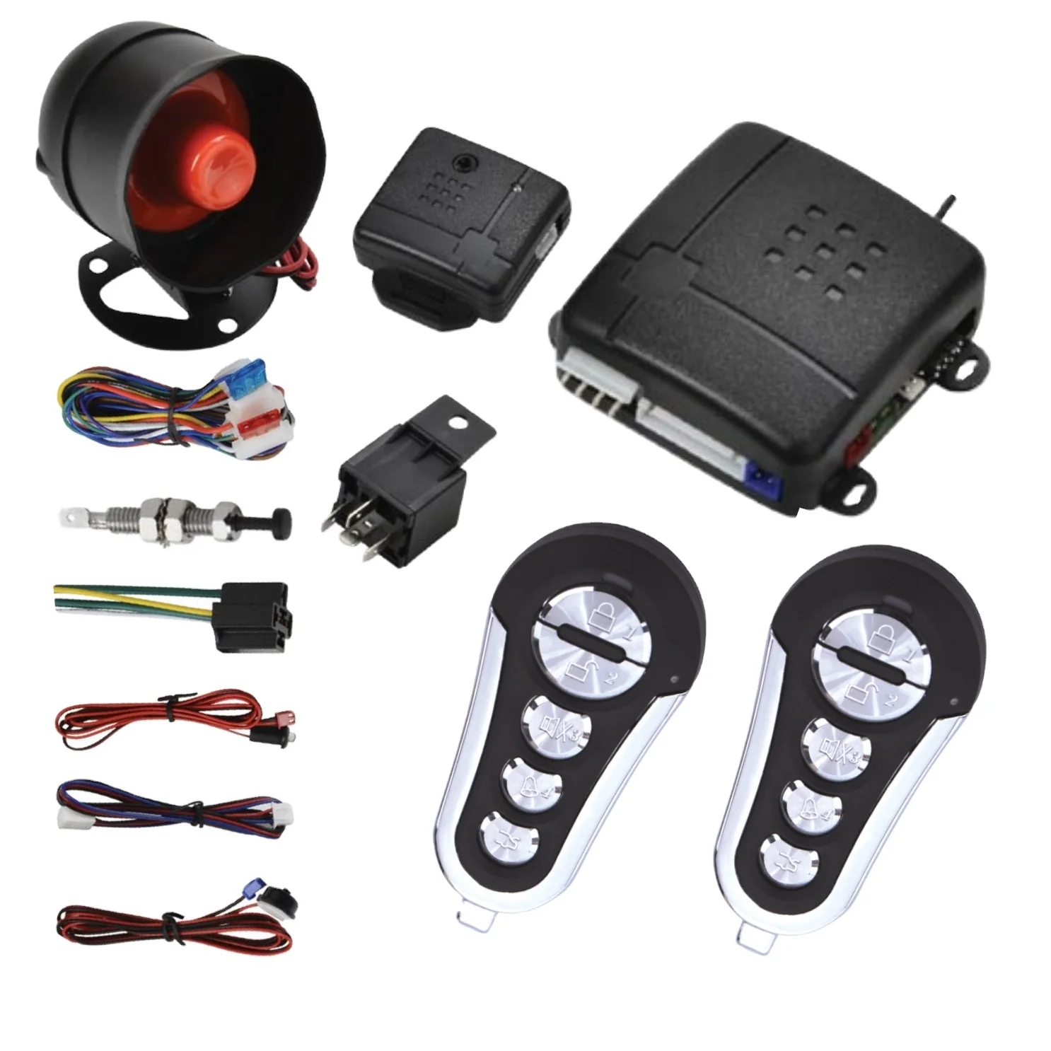 4 Buttons Key Remotes Internal Auto Accessories Anti-hijacking Car Location100m Automobiles Security One Way Car Alarm System