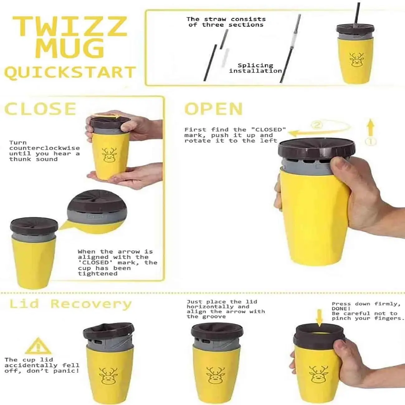 Unique Twizz Travel Mug Cup with Straw Leak Proof Design Coverless Coffee Aperture Water  Cup for sports children dropshipping