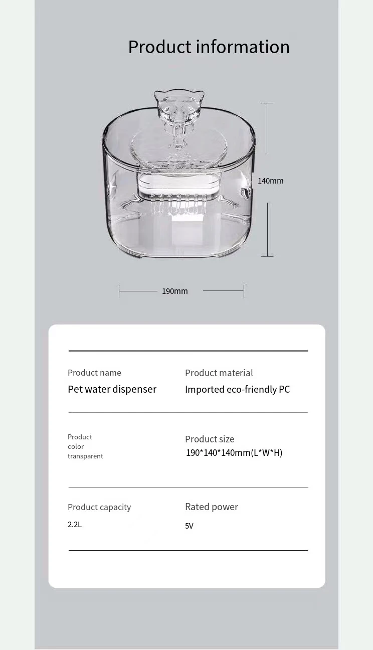 New Automatic Circulating Water Cat Drinking Machine Filter Bowl Silent Running Pet Water Dispenser bowls