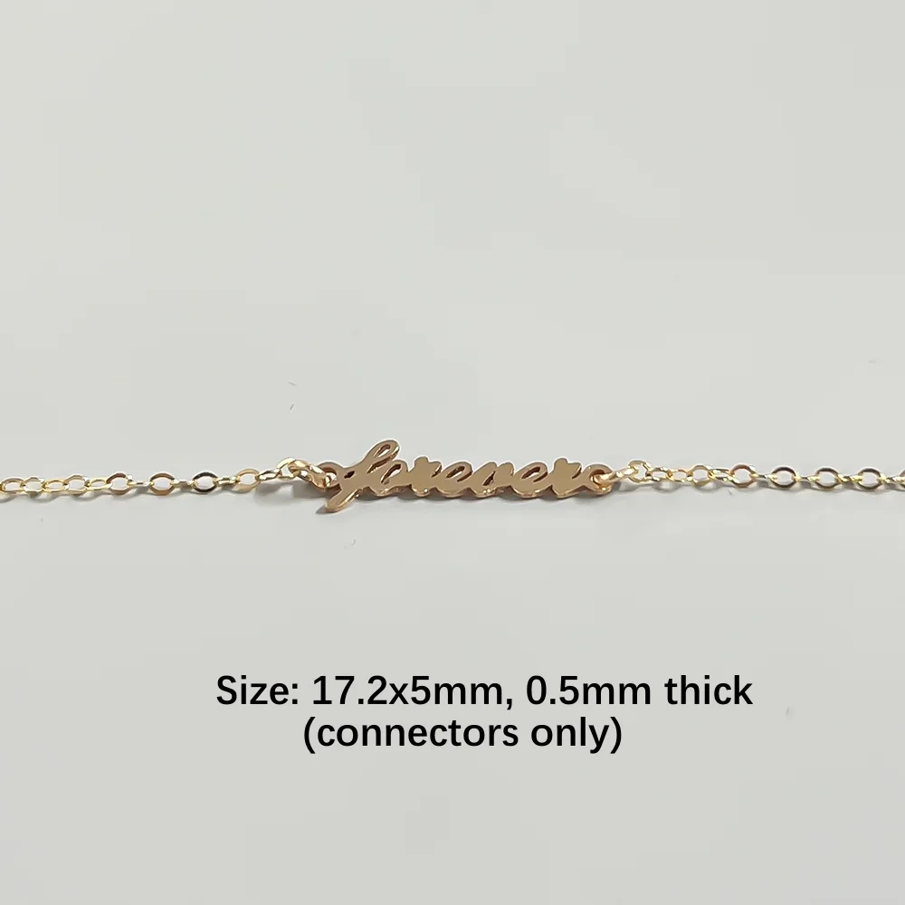 New love hope wish trust letter connectors anti tarnish jewelry gold filled forever charms