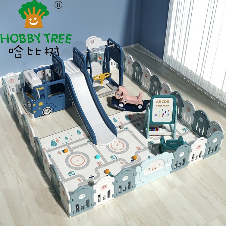 Updated Luxury Kids Indoor Plastic Folded Play Fence Baby Playpen