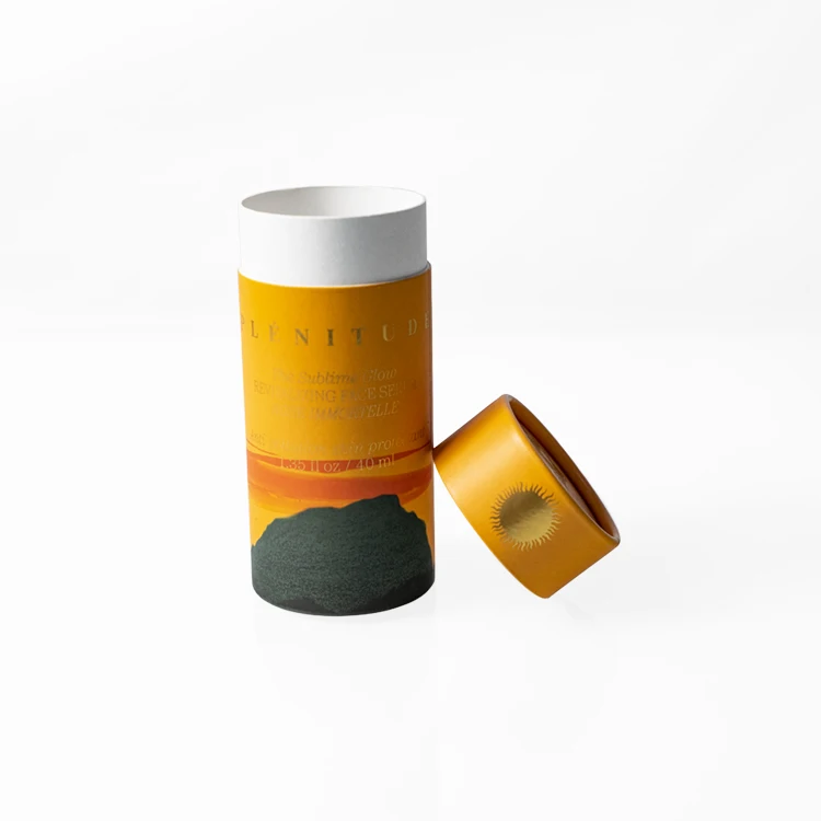 Изготовленная на заказ белая крафт-бумага Золотая фольга логотип спрей бутылка эфирное масло духи круглая трубка упаковка