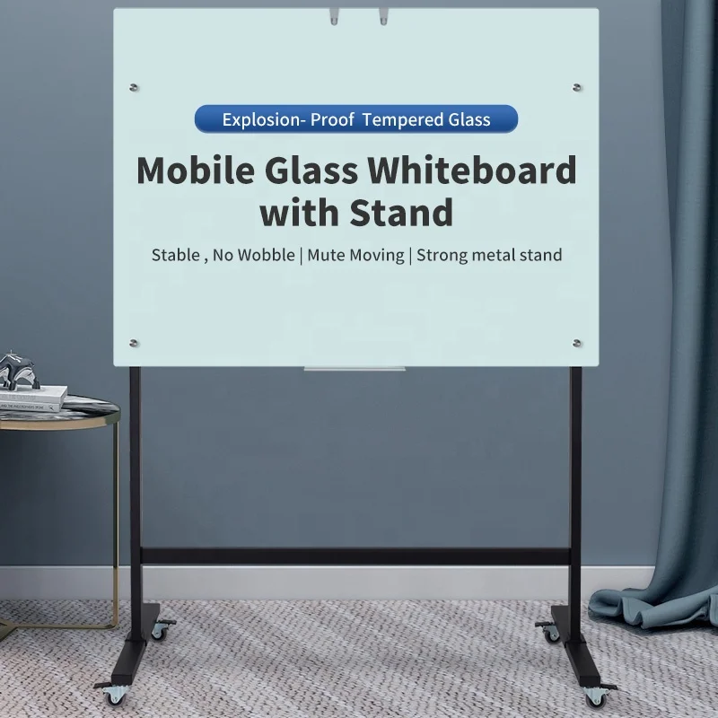 Free-Standing Magnetic Glass Whiteboard