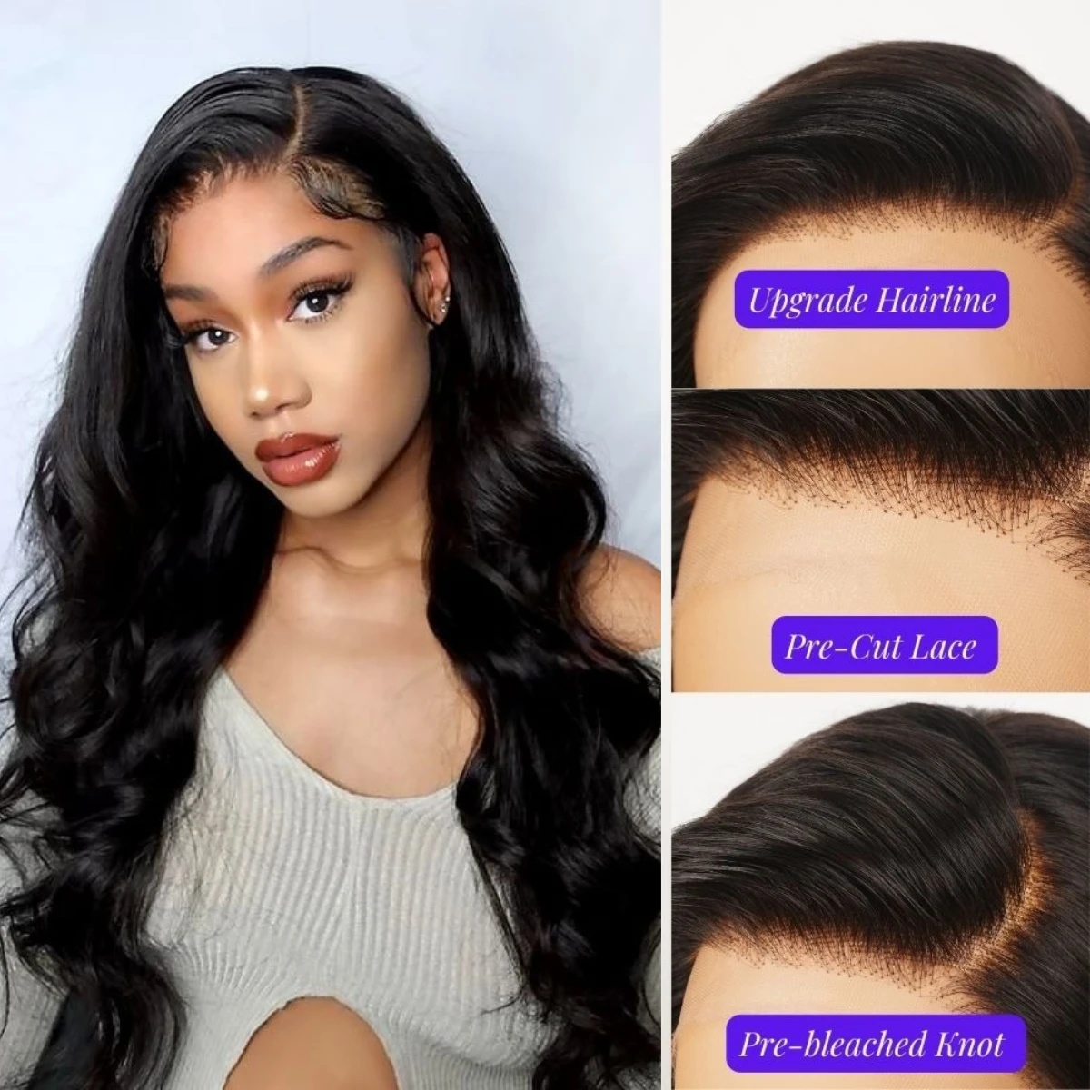13x6 Glueless Wigs Human Hair Lace Front Body Wave Virgin Hair Swiss Lace Human Hair Wigs For Black Women Hd Lace Front Wigs
