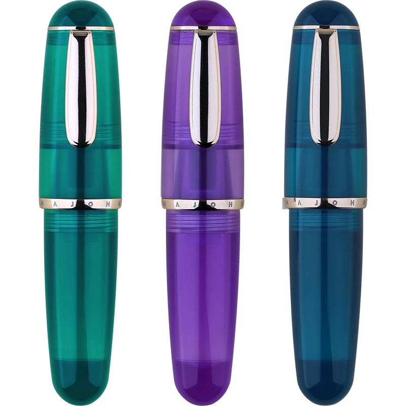 MAJOHN Q1 fountain pen transparent resin pen barrel storage ink big bright tip adult student fountain pen made in China