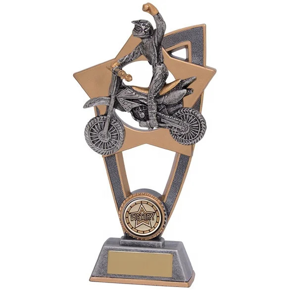 Star blast motor cross award trophy Handmade collection souvenir crafts polyresin sports statues figurine