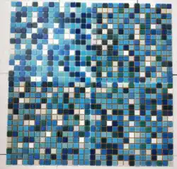 Cheap price without dot square swimming pool glass mosaic tile in stocks
