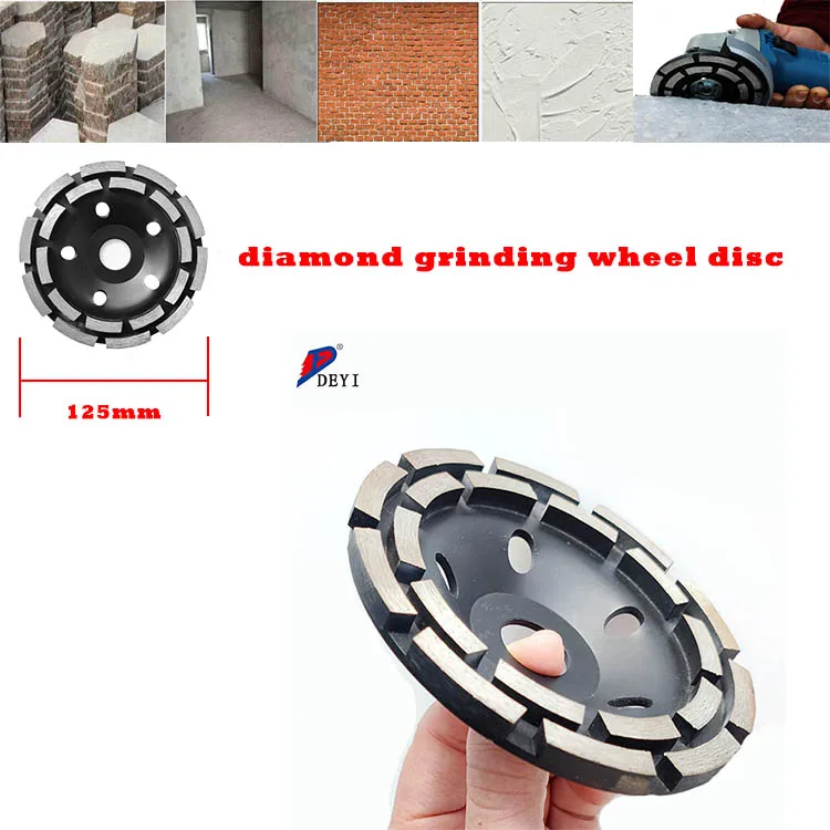 125mm abrasive stone aluminum base diamond cup shape  grinding wheel 5inch double row for ceramic tiles