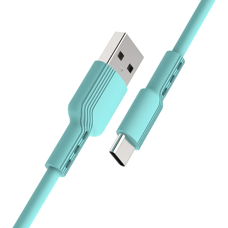New super USB C Cable 2.4A Fast Charging Cable soft silicone USB Type C Charger fireproof Cable quick Charger Android cord
