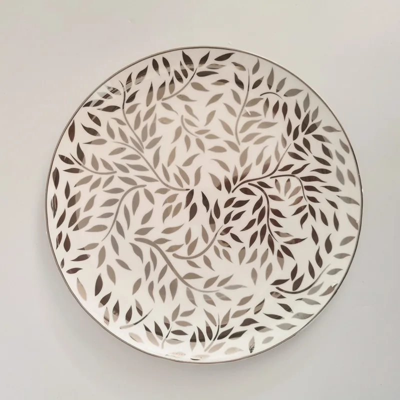 INT Tableware bulk luxury ceramic bone china dishes & dinner plates for weddings gold plates sets dinnerware