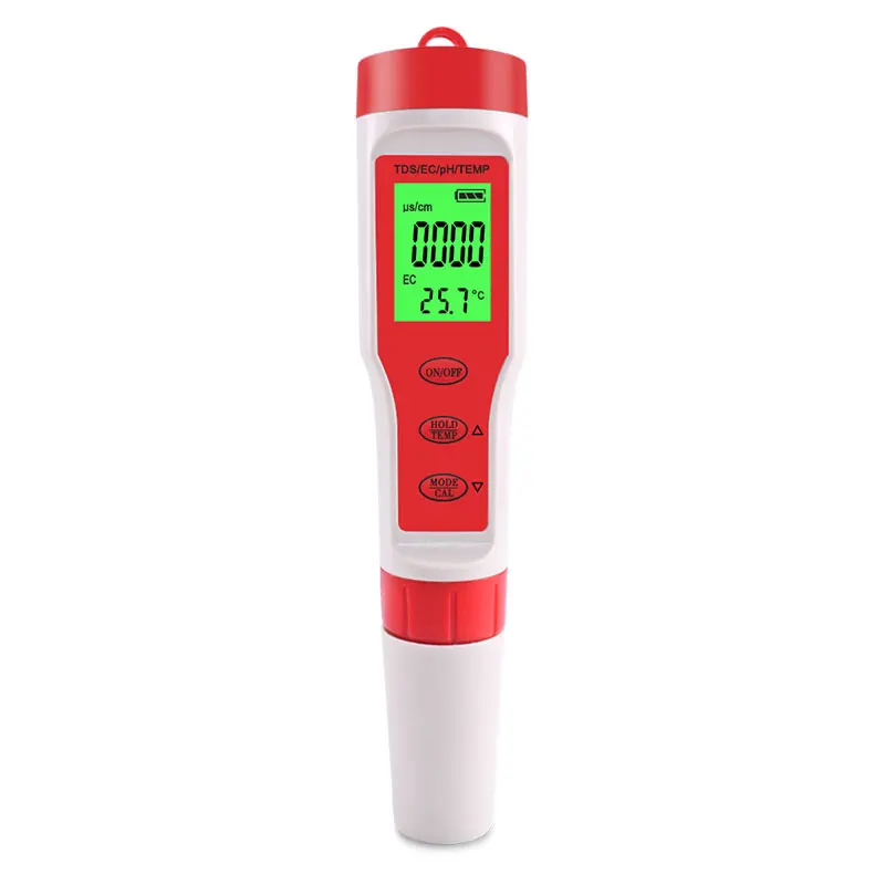 4 in 1 Water quality tester conductivity pH/TDS/EC/TEMP meter with backlight