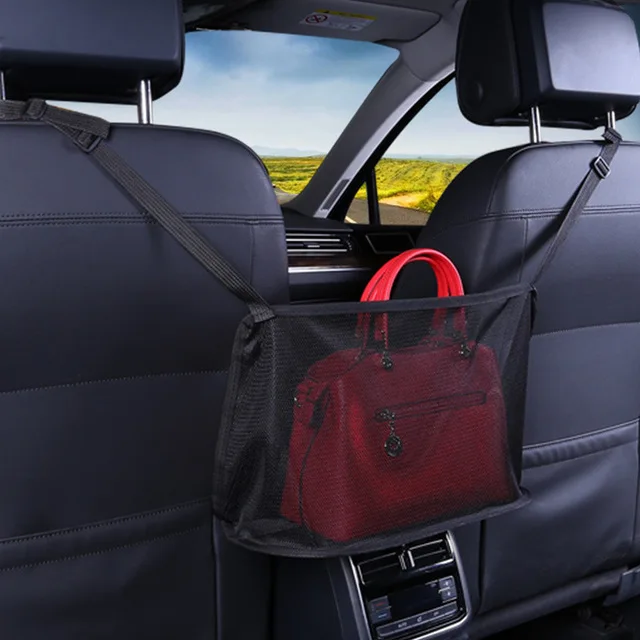 Автомобильный сетчатый Карманный держатель для сумки, сетчатый органайзер для спинки сиденья, сетчатый чехол для хранения в автомобиле