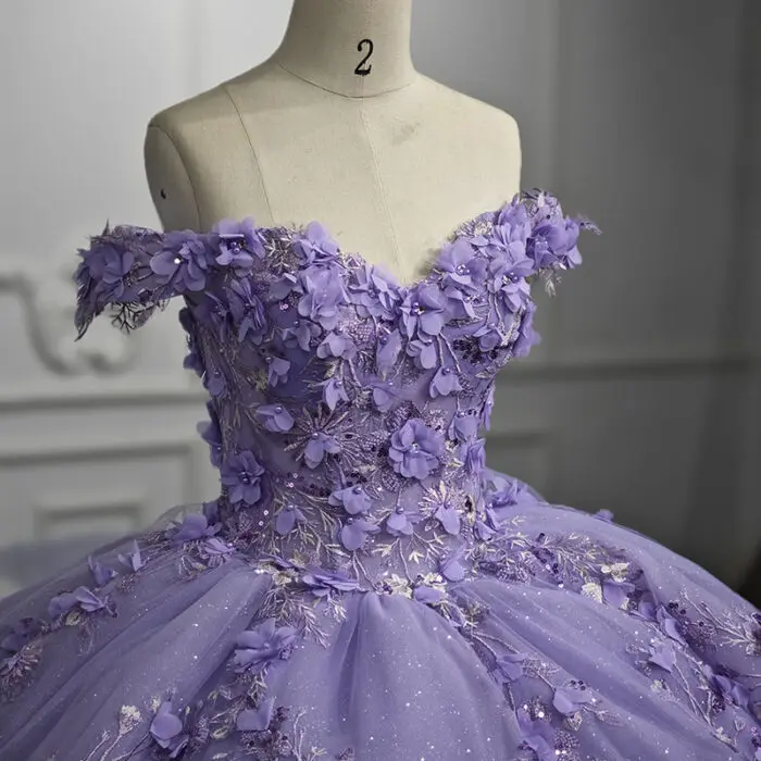 Sleeveless Beading 3D Flower Vestidos De Romantic Quinceanera Dresses Ball Gown