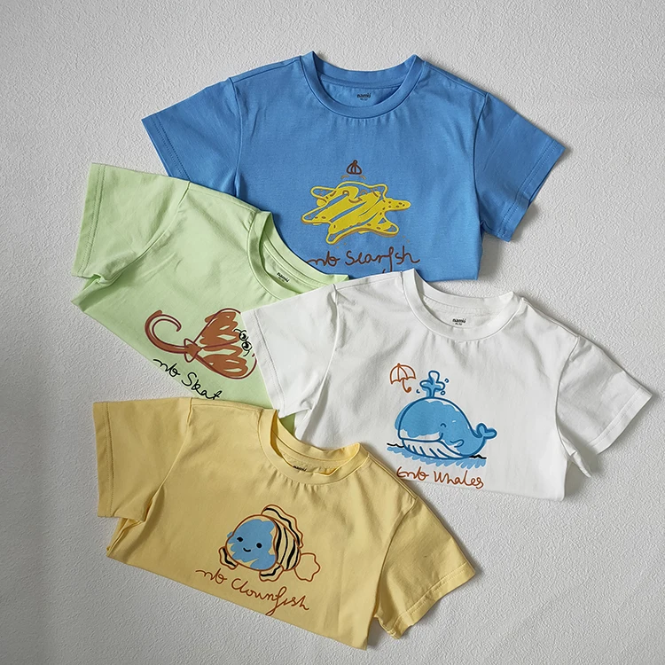 Custom Logo Short Sleeve Boys Girls Tshirts 8Years 2024 Wholesale O-neck Tshirts For Kids Boy 5-6Years Girls Tee Shirt