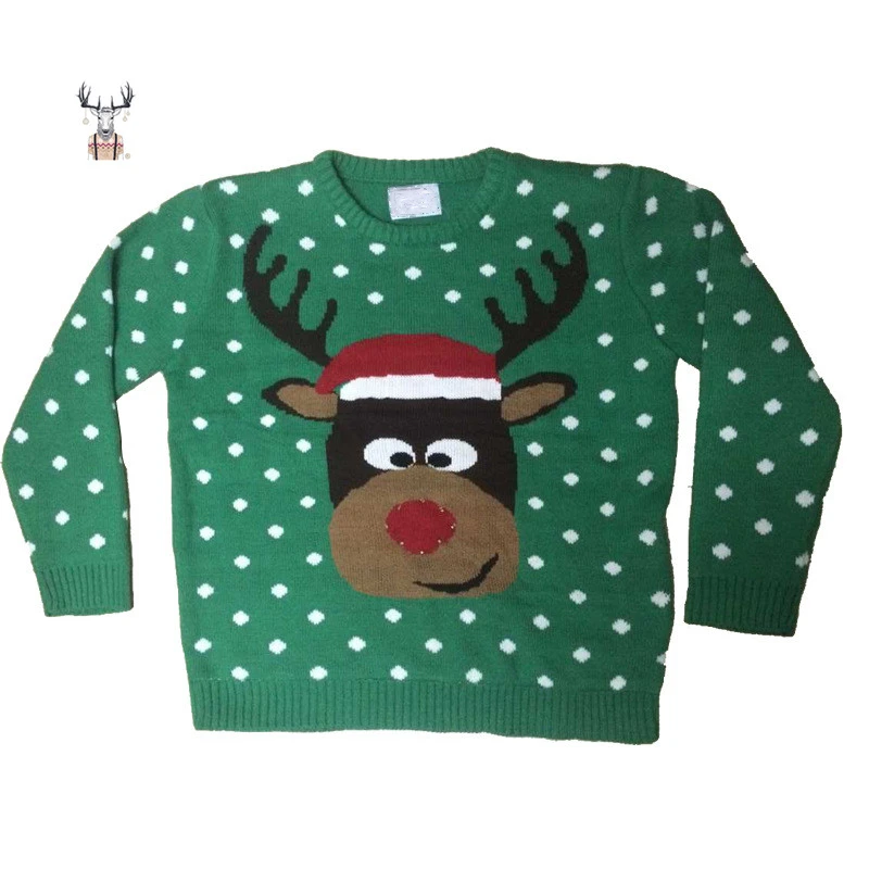Unisex Crewneck Jacquard Knitwear Pullover Jumper Ugly  Christmas Sweater