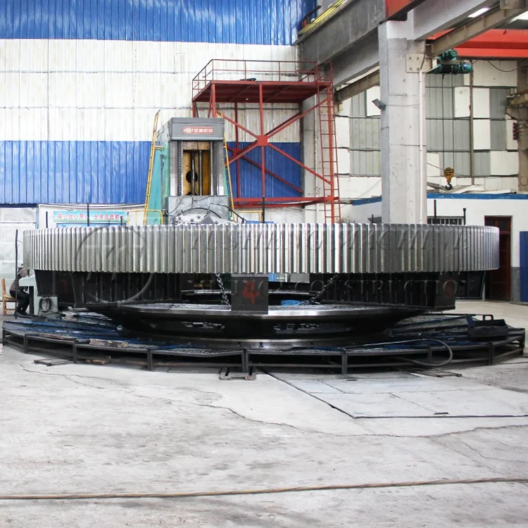 Cement Factory Large Rack Wheel Casting Steel Iron Girth Ring Spur Gears For Rotary Kiln