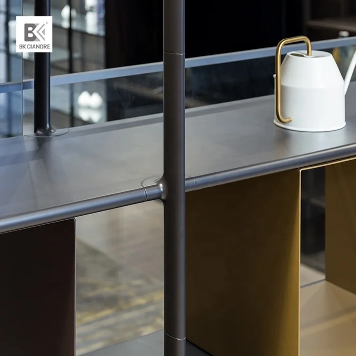 Modern Aluminum Glass Display Glass Vitrine Aluminum and Glass Display Showcase Wine Cabinet