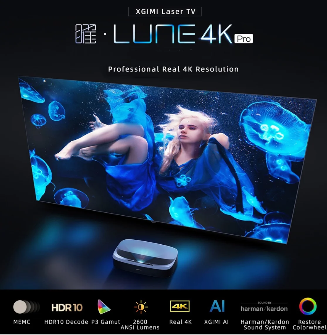 XGIMI LUNE 4k Pro laser projector 4k hd led   2600 ANSI lumens laser short throw projector 3D projectors