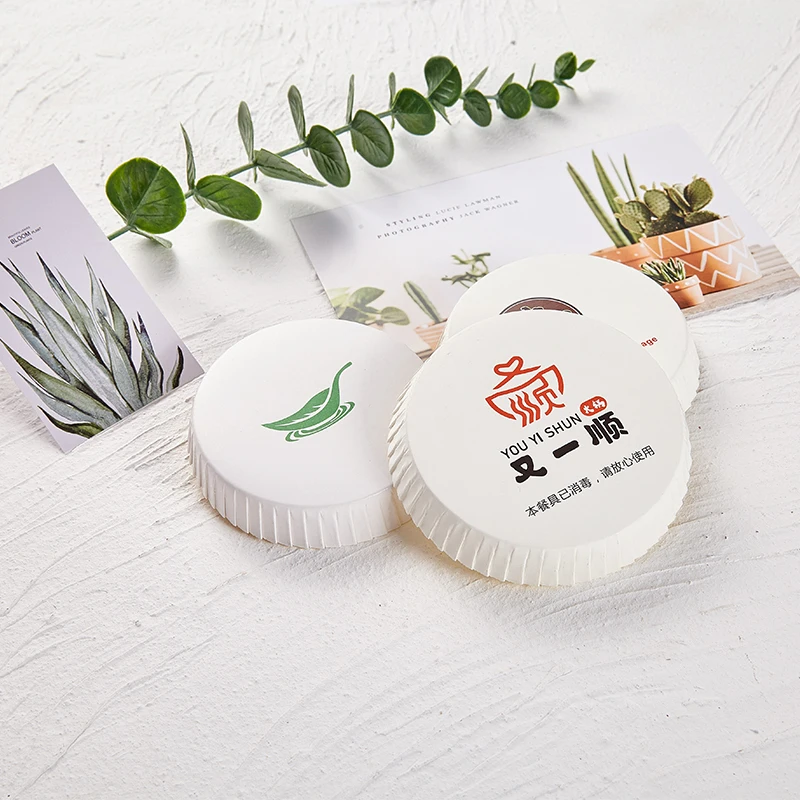 Custom logo wholesale disposable hotel paper cup lids cover for hotel / SPA / Airline / Cruise