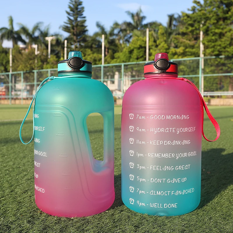 1 Gallon Water Bottle with Straw & Time Markings - 128OZ Motivational Water Jug BPA Free Leakproof Large Water Bottle